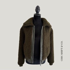 Blank NYC Faux Fur Jacket - Size S, Dark Matcha